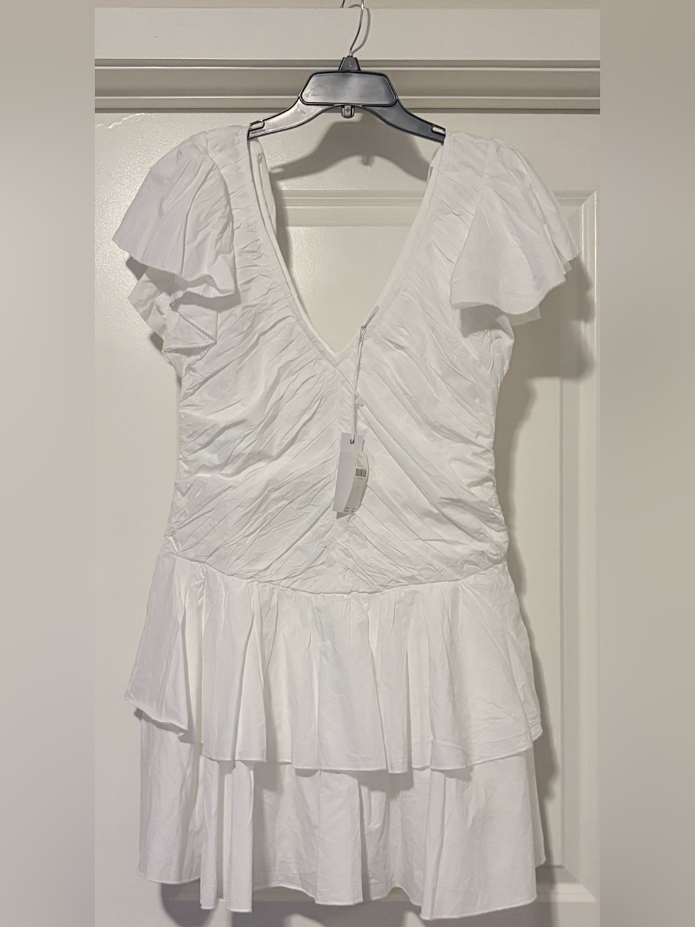 Love The Label  White Ruffled Mini Dress SMALL $248.00 New With Tag’s